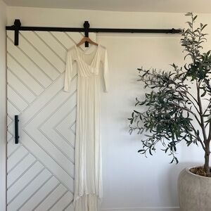 Elegant White Long Sleeve Gown